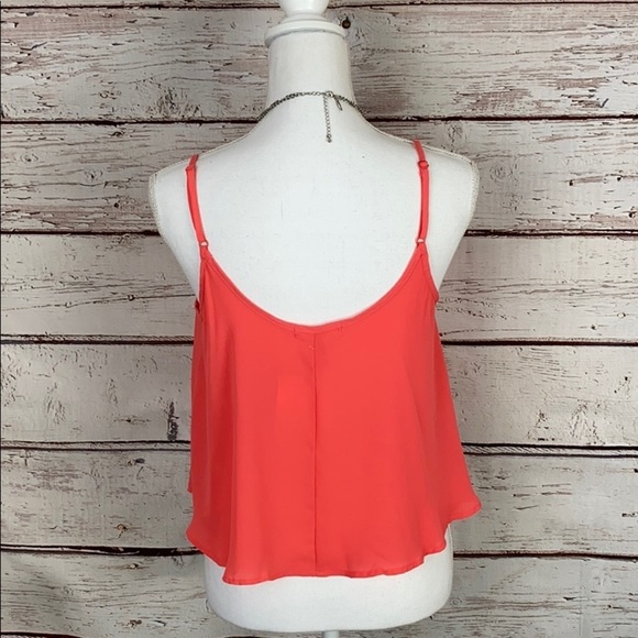 NWT Ambiance Apparel Coral Crop Top Medium - Picture 4 of 8